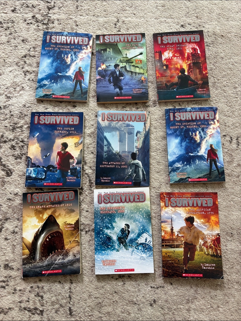 I Survived Book Set - 9 Paperback Adventure Books - Red/Blue Covers